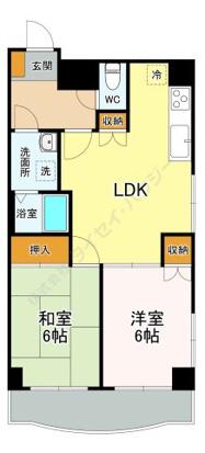 サンパレスCA田中(2LDK/7階)の間取り写真
