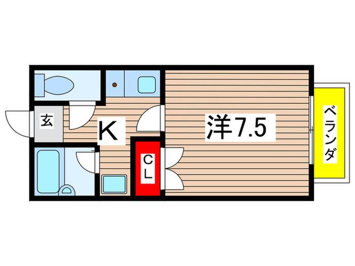 アーバン吹上(1K/1階)の間取り写真