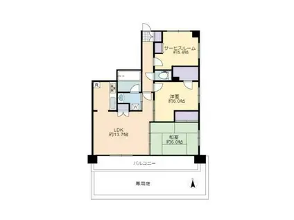 コンフォートパレス本厚木ファーストステージ(2SLDK/1階)の間取り写真