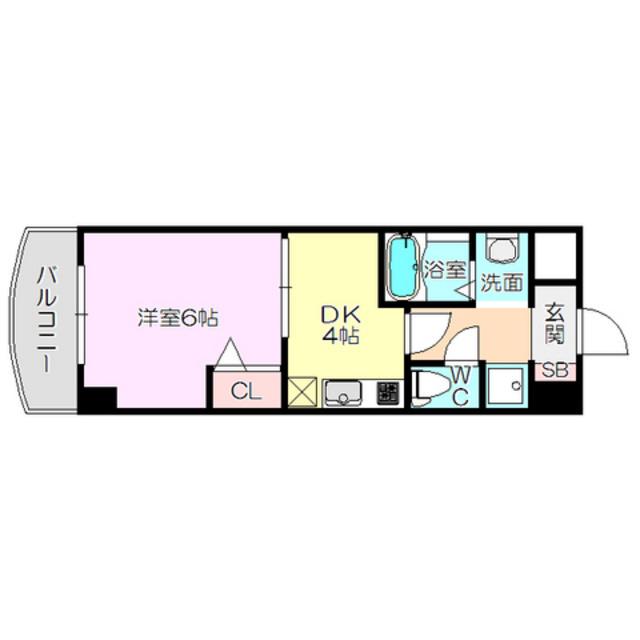 ノルデンハイム新大阪Ⅱ(1DK/4階)の間取り写真