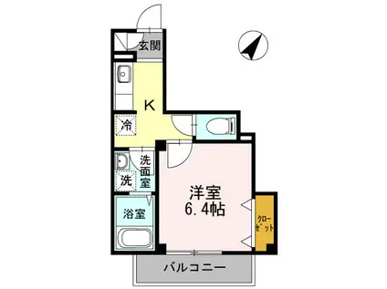 SKYESANRAKU(1K/1階)の間取り写真