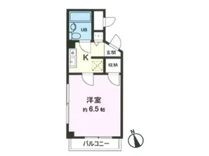 パークハウスK(1K/2階)の間取り写真
