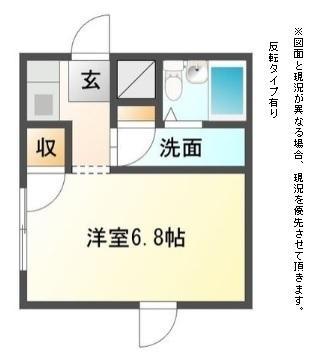 ＪＲ東海道本線 河瀬駅 徒歩1分 2階建 築30年(1K/1階)の間取り写真