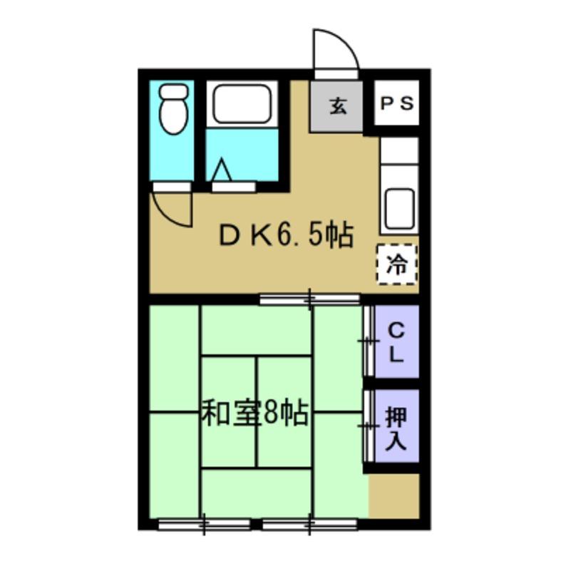 竹富士ビル(1DK/1階)の間取り写真