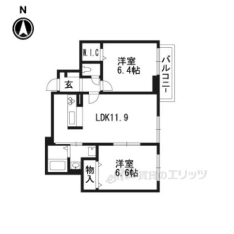 シャーメゾン大樹(2LDK/2階)の間取り写真