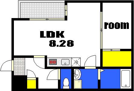 セブンプロート江波東(1LDK/1階)の間取り写真