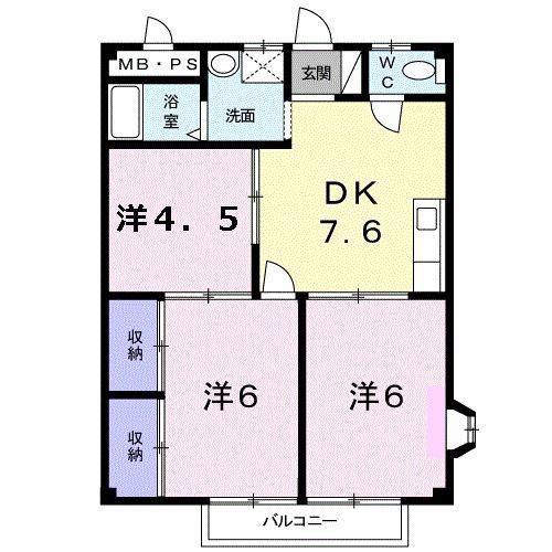 アーバンシー(3DK/2階)の間取り写真