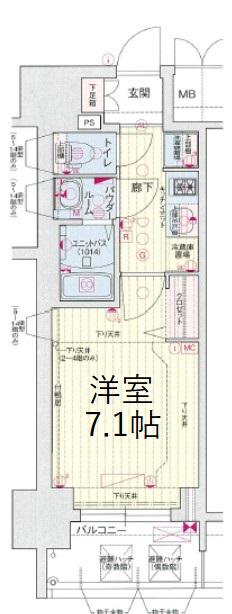 プレサンス桜通ベルノ(1K/2階)の間取り写真