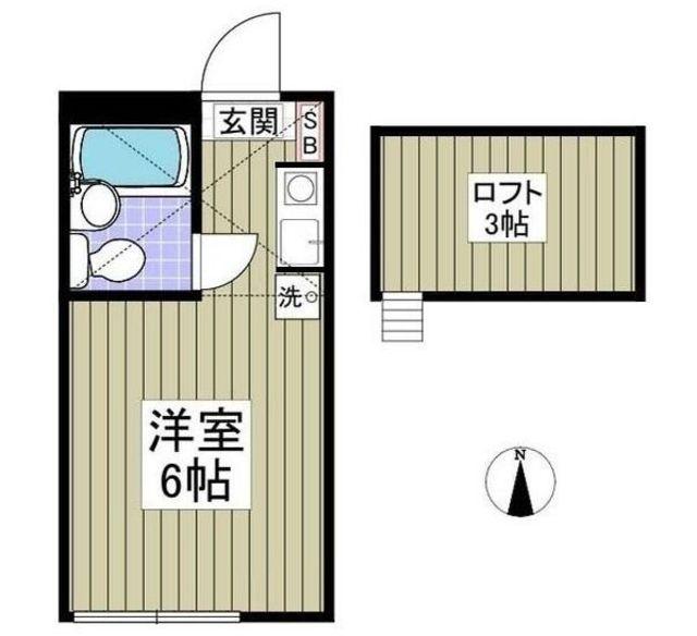 カレッジ志木(1K/1階)の間取り写真