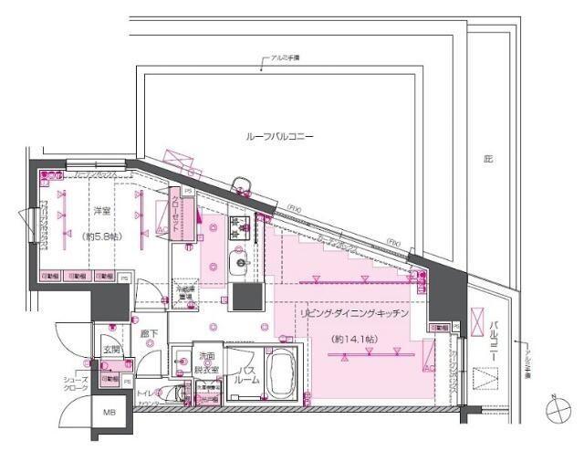 ズーム戸越銀座(1LDK/3階)の間取り写真
