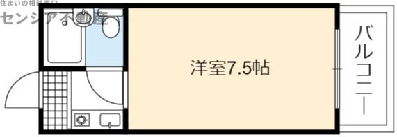 センチュリー中浜(ワンルーム/3階)の間取り写真