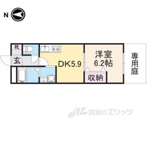 モアイースト5(1DK/1階)の間取り写真