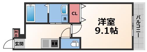 フジパレス高井田西V番館(1K/1階)の間取り写真