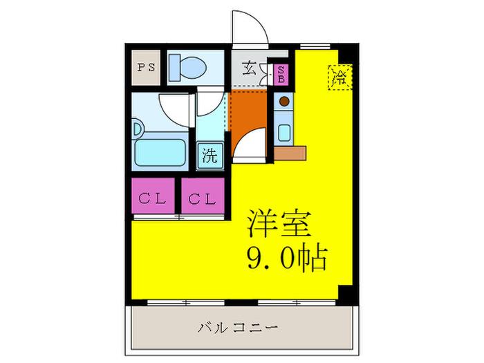 シャルマンドゥ(ワンルーム/1階)の間取り写真