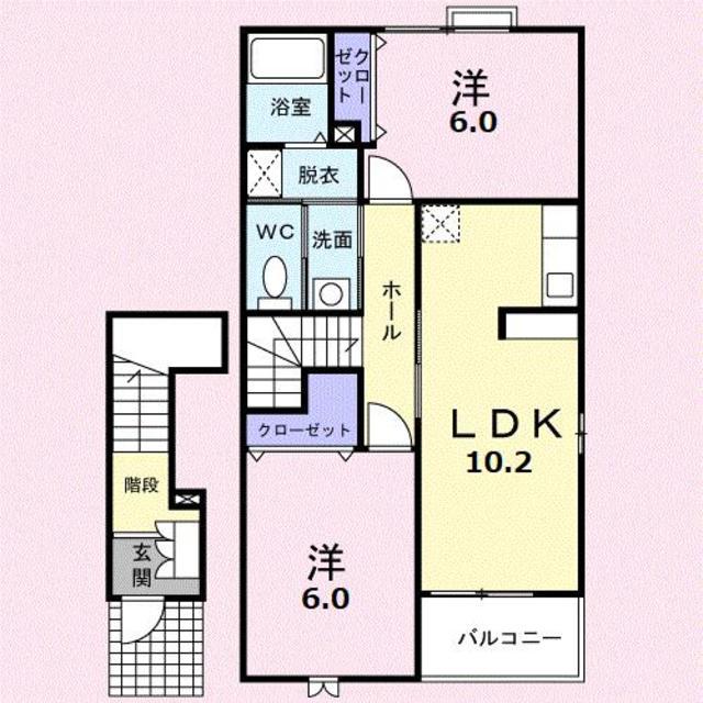 シーサイドパレス(2LDK/2階)の間取り写真