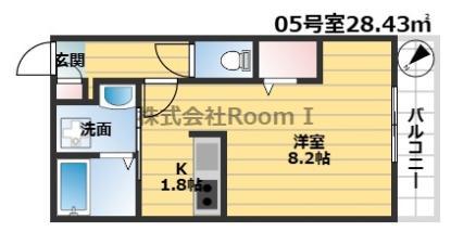 カーサ中加賀屋・旭化成ヘーベルメゾンHEBEL HAUS(1K/2階)の間取り写真