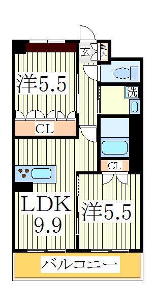 パルティーダ(2DK/2階)の間取り写真