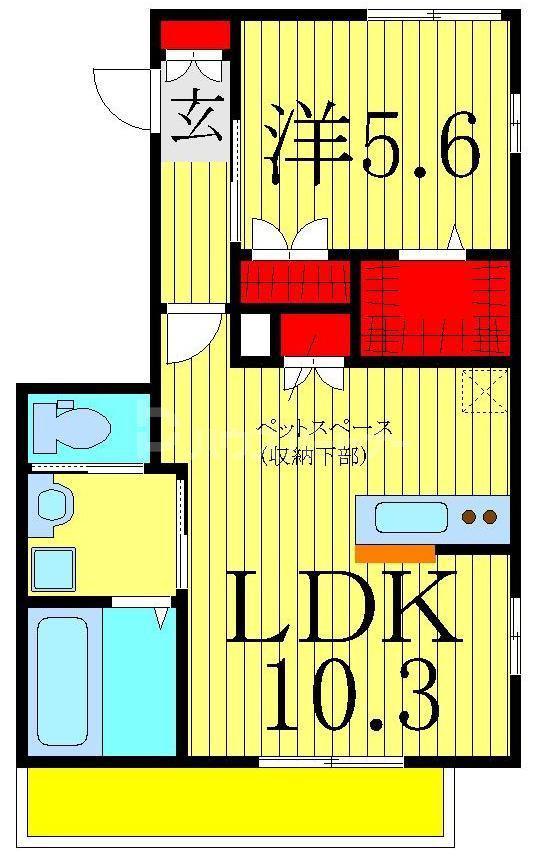 PARK HEIM(1LDK/1階)の間取り写真