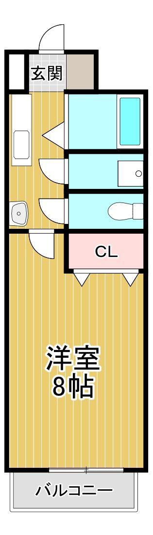 第3コーポ江頭(1K/4階)の間取り写真