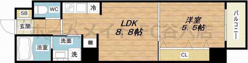 CIFI大阪天満(1LDK/6階)の間取り写真
