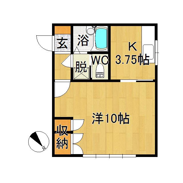 ドミール品川(1K/1階)の間取り写真