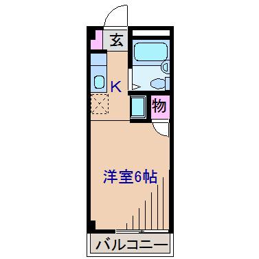 スプリング大倉山(ワンルーム/2階)の間取り写真