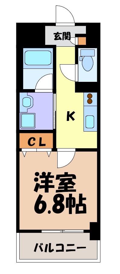 アクアエテルナ泉(1K/10階)の間取り写真