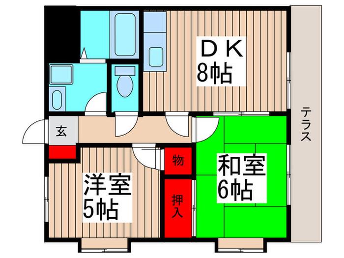 エミネンスMIYA(2DK/1階)の間取り写真