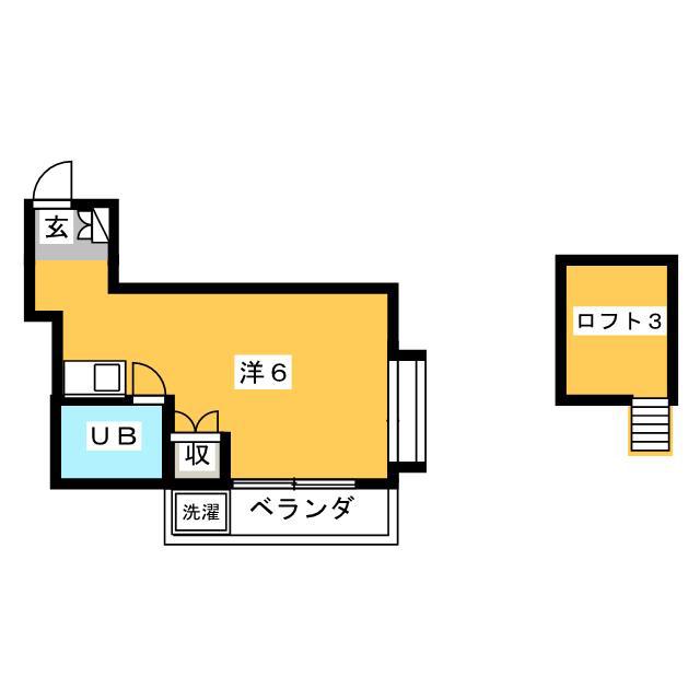 カーサ109(ワンルーム/2階)の間取り写真