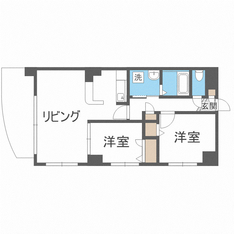 ファーストプレイス(2LDK/2階)の間取り写真