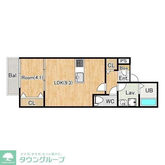 ジーメゾン見沼大和田ノアリア(1LDK/3階)の間取り写真