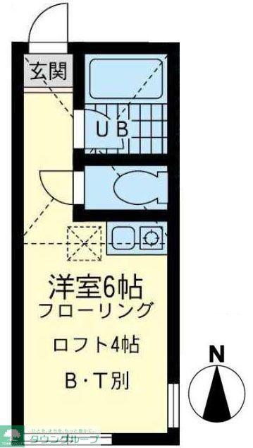 ユナイト殿町サンタクルーズ(ワンルーム/1階)の間取り写真