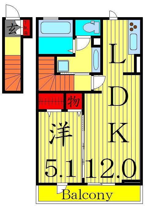 グラン ベル(1LDK/2階)の間取り写真