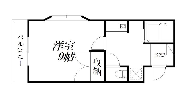 マンション紫尾(1K/1階)の間取り写真