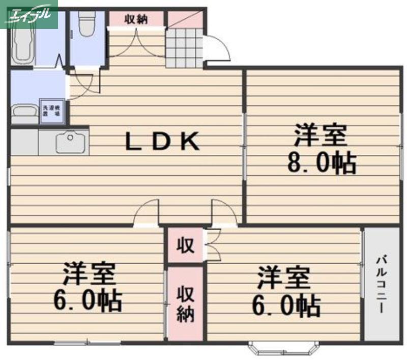 サンハイツ西高崎 IV棟(3LDK/2階)の間取り写真