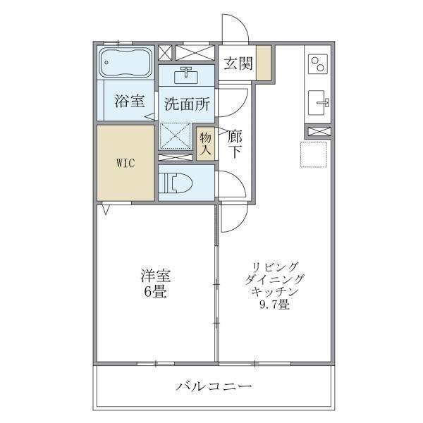 シエルルージュ松戸(1LDK/3階)の間取り写真