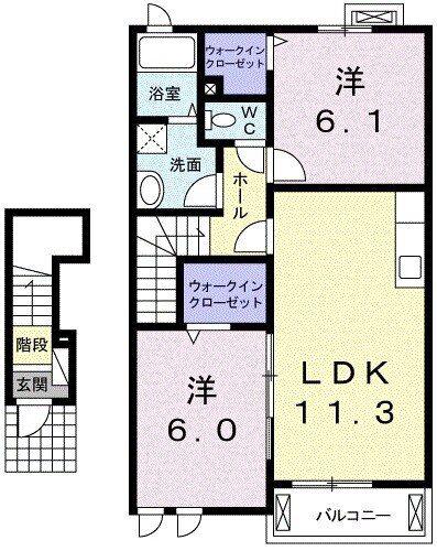 フォレストヒルアネックス(2LDK/2階)の間取り写真