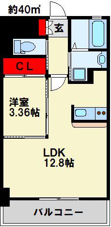 GALA PLATINUM COURT(1LDK/3階)の間取り写真