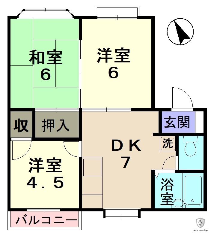 パストラールE(3DK/2階)の間取り写真