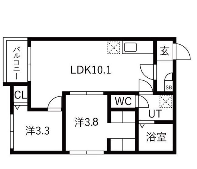 ILUSION桜本町(2LDK/3階)の間取り写真