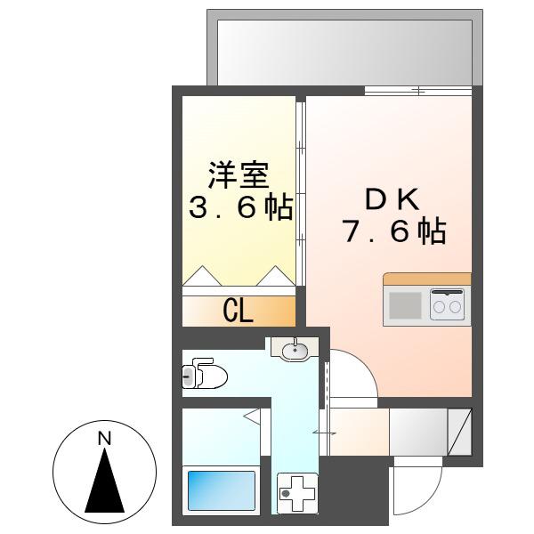 アヴァンセ桜山(ワンルーム/2階)の間取り写真