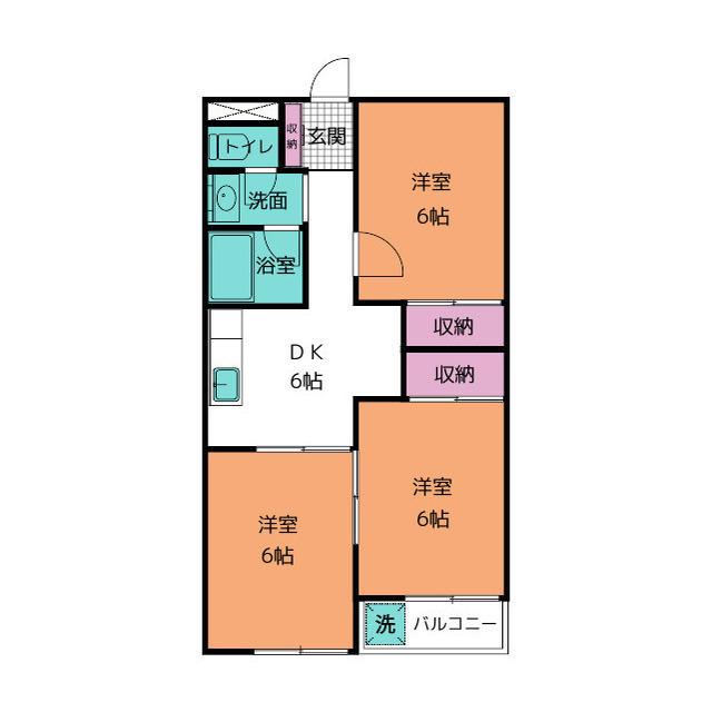 タウンヒル芹沢88(3DK/3階)の間取り写真