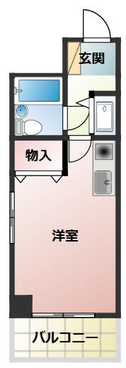 アーバンハイツ平塚(ワンルーム/2階)の間取り写真