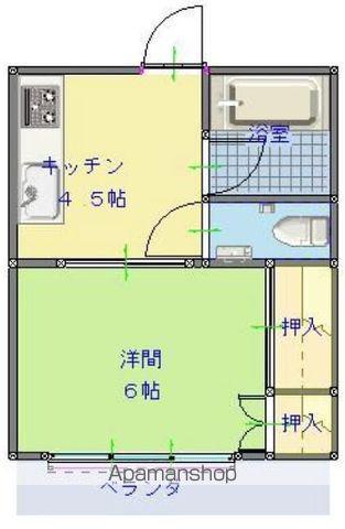 ミルド東大淀(1DK/4階)の間取り写真