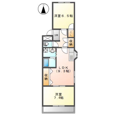 コロナハイツ(2DK/1階)の間取り写真