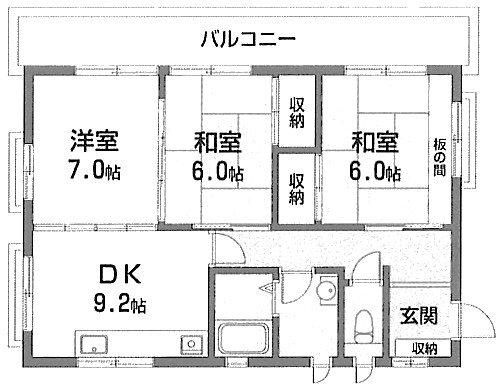 新栄産業有限会社 前野町(3DK/3階)の間取り写真