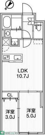 AGLAIA千石DEUX(2LDK/3階)の間取り写真