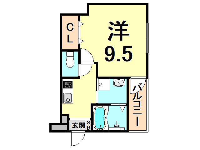 フジパレス西宮津門2番館(1K/1階)の間取り写真