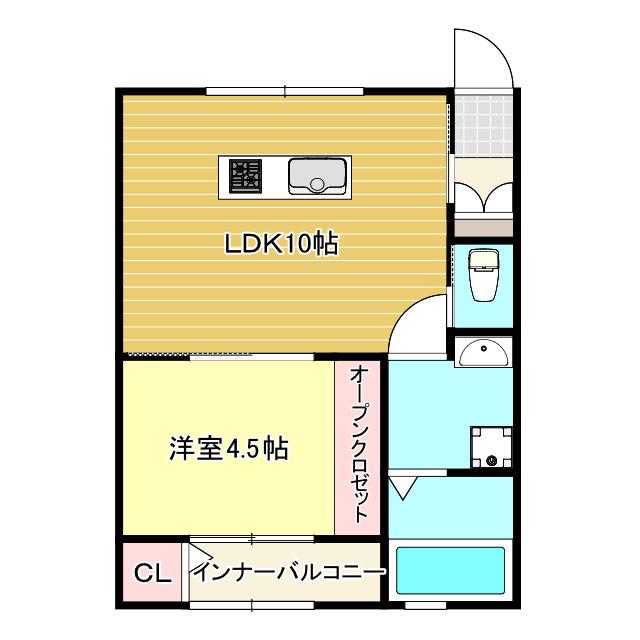 グランクリュ・クラッセ(1LDK/1階)の間取り写真