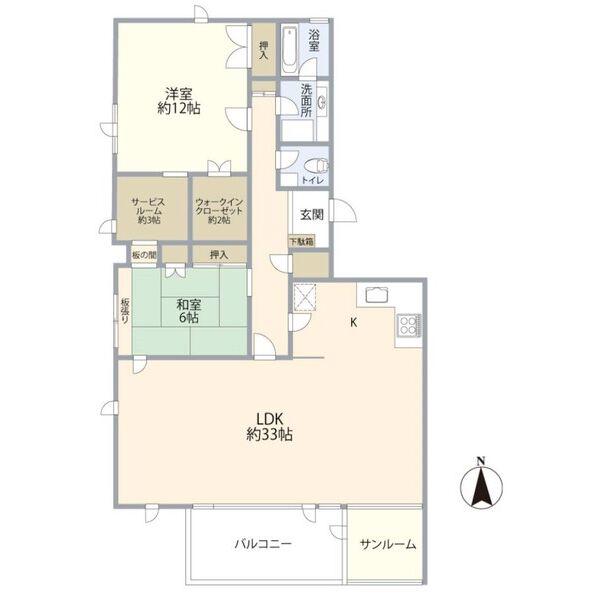 月見ヶ丘マンションD棟(2SLDK/6階)の間取り写真